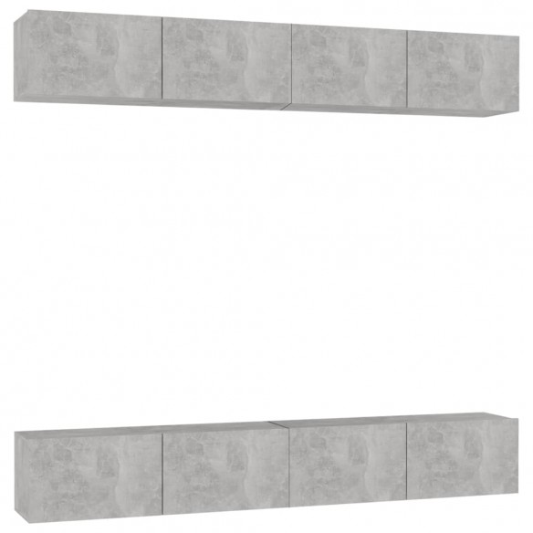 Meubles TV 4 pcs Gris béton 100x30x30 cm Aggloméré