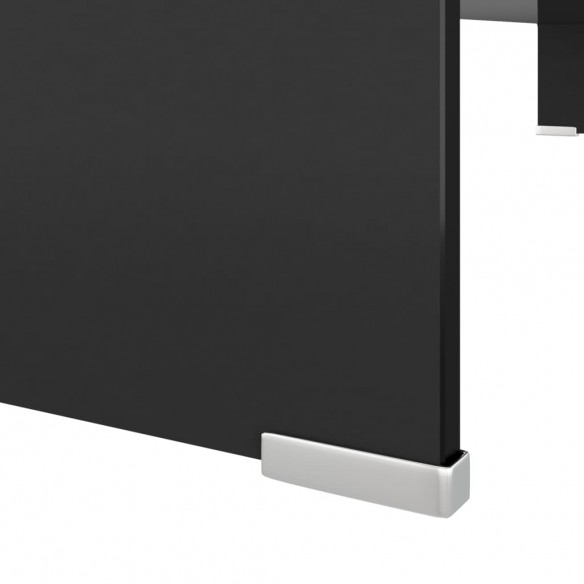 Meuble TV/ Support pour moniteur 100 x 30 x 13 cm Verre Noir