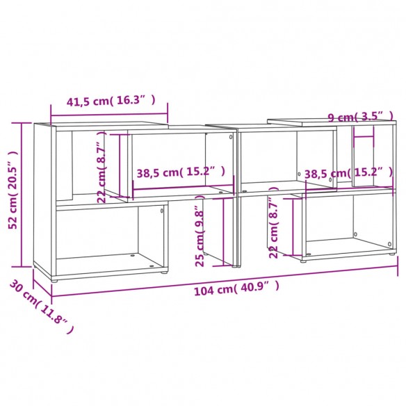 Meuble TV Chêne sonoma 104x30x52 cm Aggloméré