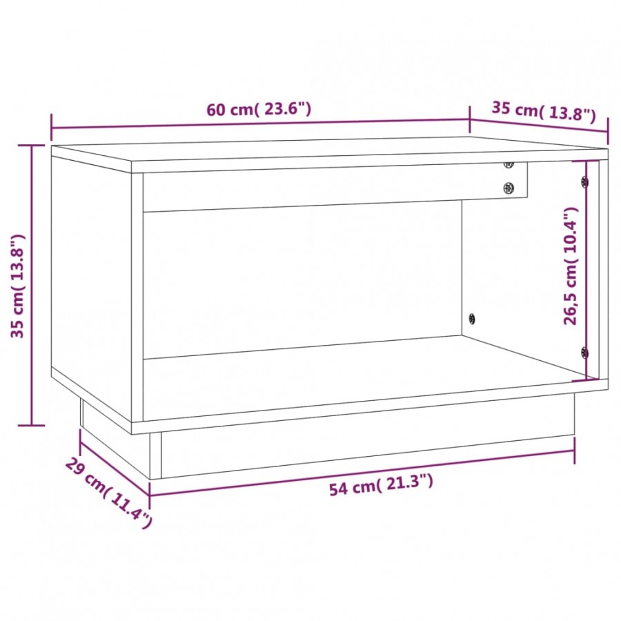 Meuble TV Gris 60x35x35 cm Bois de pin massif Meuble TV Gris 60x35x35 cm Bois de pin massif