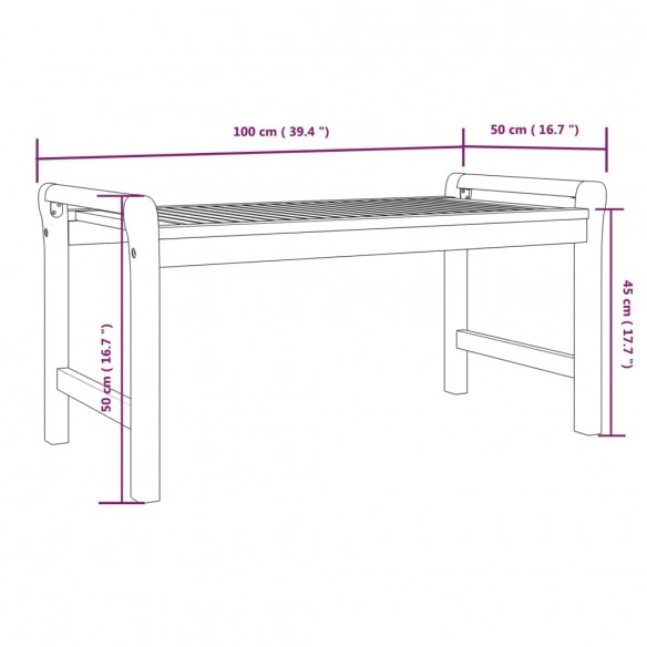 Table basse 100x50x50 cm Bois d'acacia massif