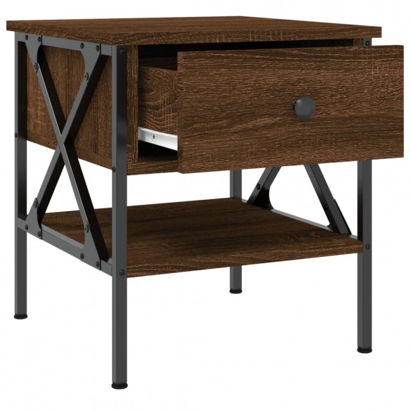 Table de chevet chêne marron 40x42x45 cm bois d'ingénierie