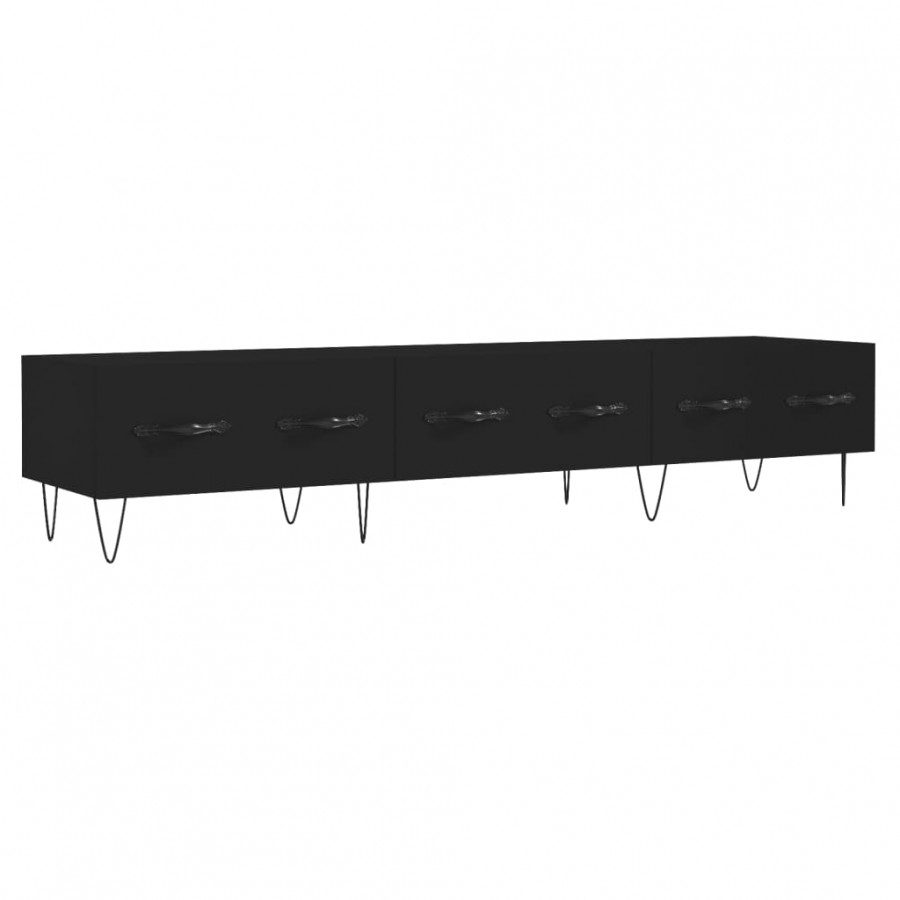 Meuble TV noir 150x36x30 cm bois d'ingénierie Meuble TV noir 150x36x30 cm bois d'ingénierie