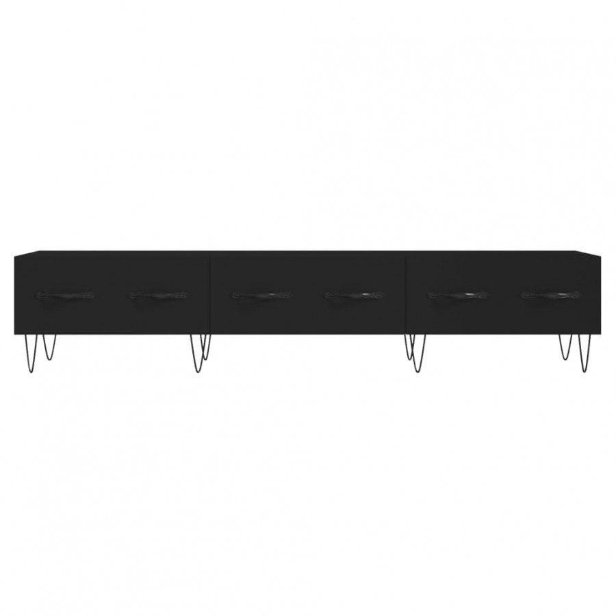 Meuble TV noir 150x36x30 cm bois d'ingénierie Meuble TV noir 150x36x30 cm bois d'ingénierie