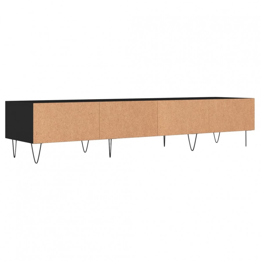 Meuble TV noir 150x36x30 cm bois d'ingénierie Meuble TV noir 150x36x30 cm bois d'ingénierie