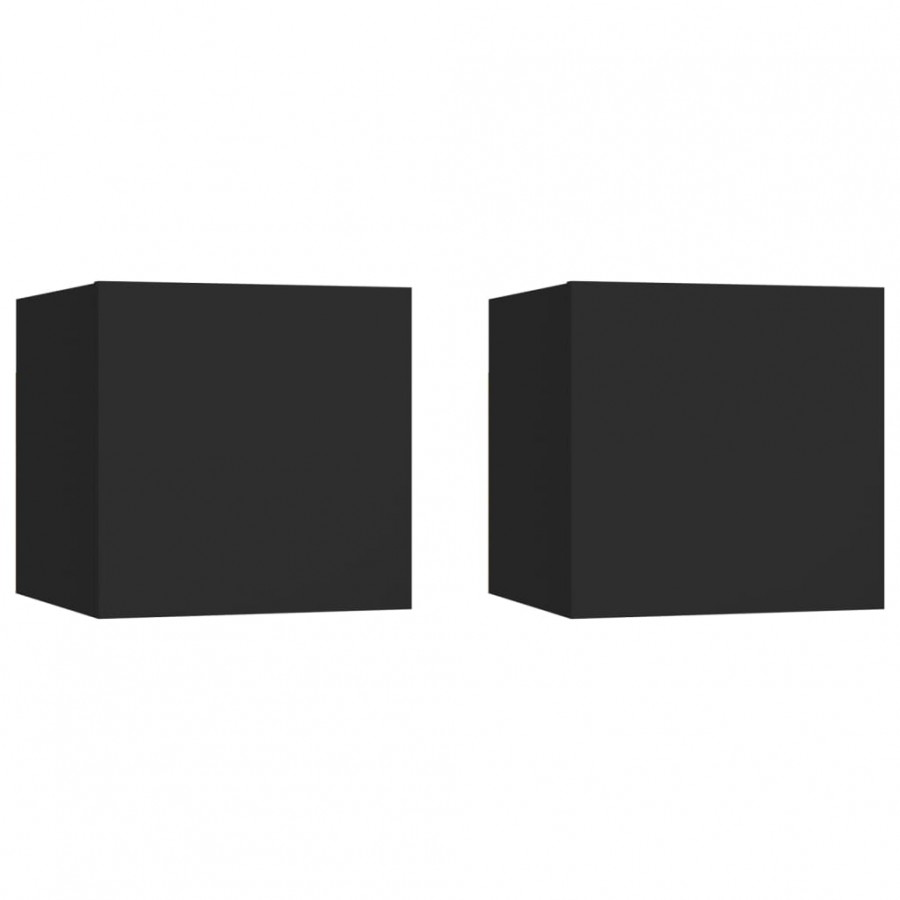 Tables de chevet 2 pcs Noir 30,5x30x30 cm Aggloméré