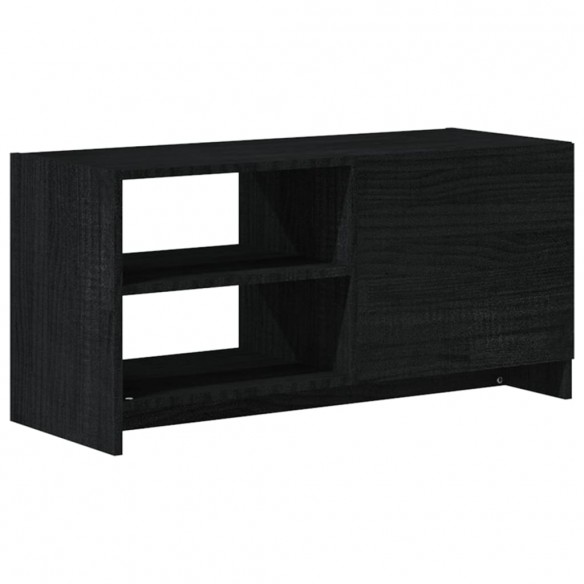 Meuble TV Noir 80x31x39 cm Bois de pin massif