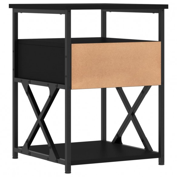 Table de chevet noir 40x42x55 cm bois d’ingénierie