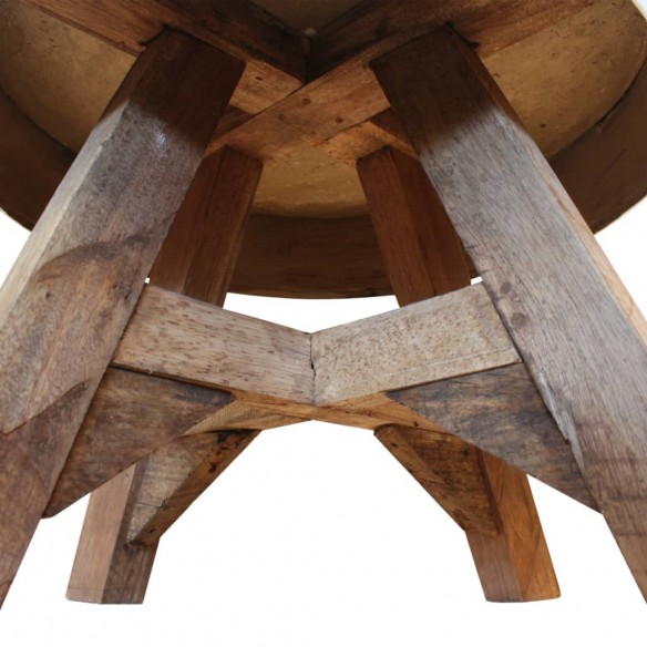 Table basse Bois de récupération massif 60 x 45 cm Argenté