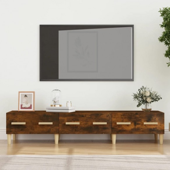 Meuble TV Chêne fumé 150x34,5x30 cm Bois d'ingénierie