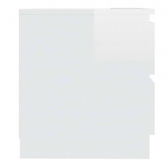 Table de chevet Blanc brillant 50x39x43,5 cm Aggloméré