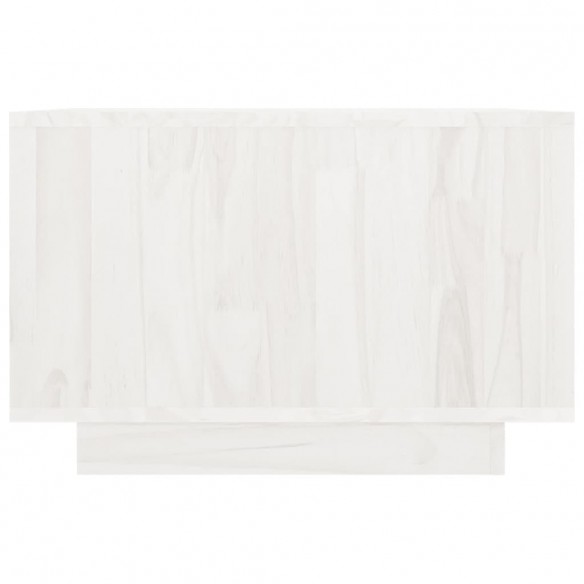 Table basse Blanc 50x50x33,5 cm Bois de pin massif