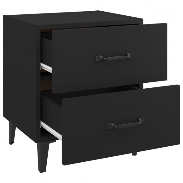 Tables de chevet 2 pcs Noir 40x35x47,5 cm