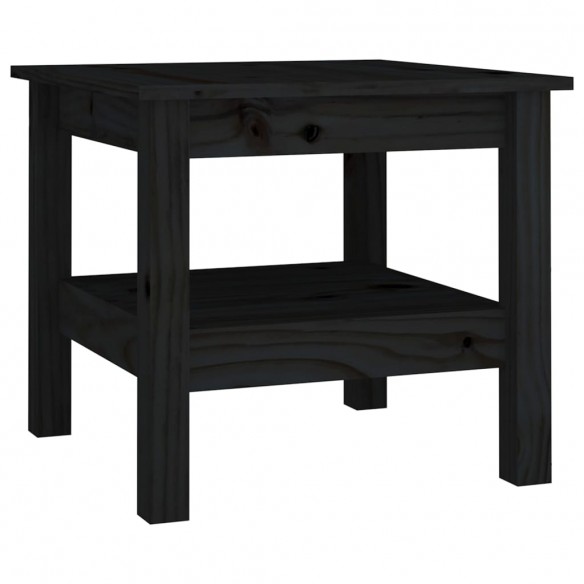 Table basse Noir 45x45x40 cm Bois massif de pin