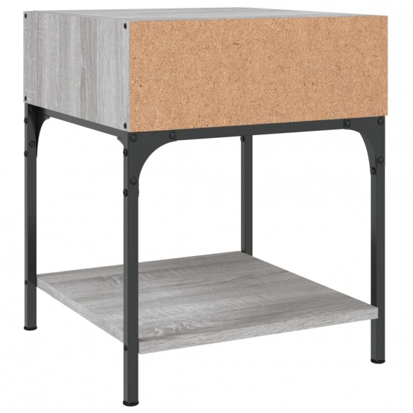 Table de chevet sonoma gris 40x41x50 cm bois d'ingénierie