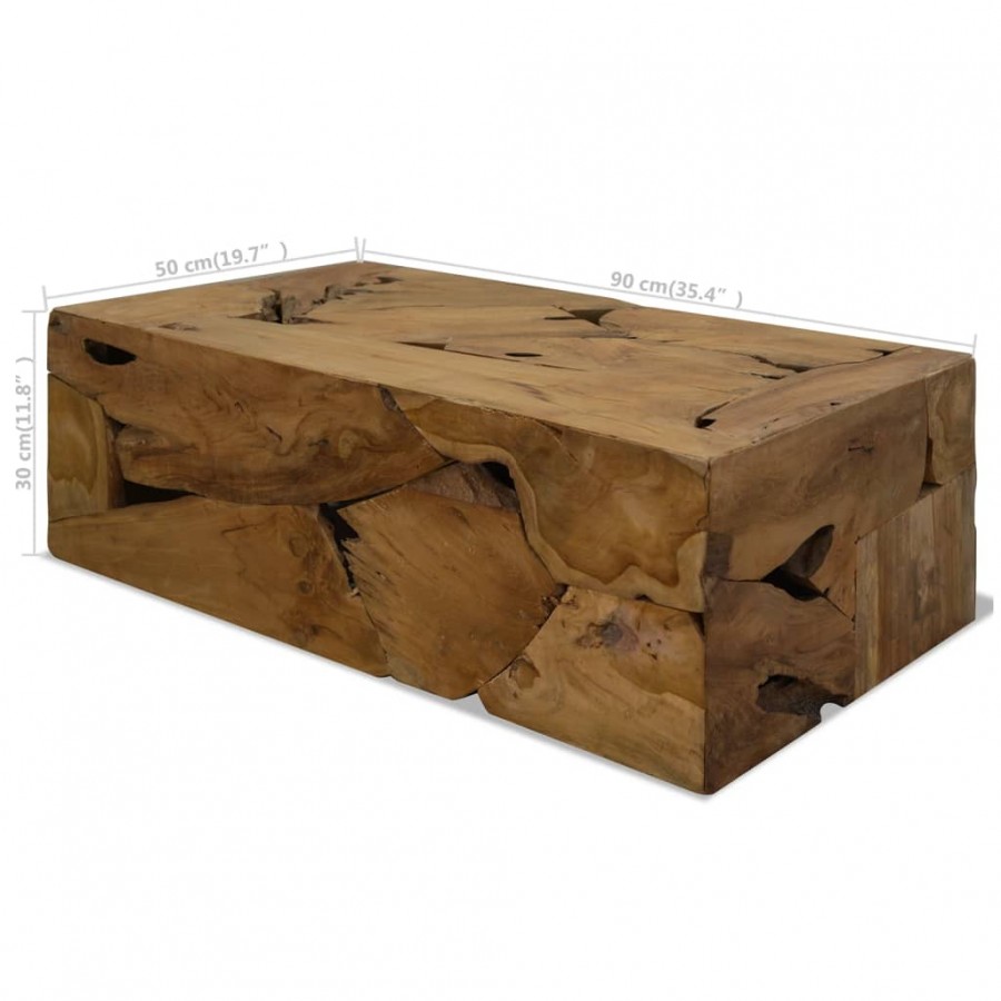 Table basse 90x50x30 cm Teck véritable Marron Table basse 90x50x30 cm Teck véritable Marron