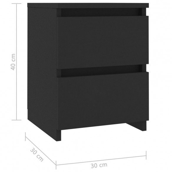 Table de chevet Noir 30 x 30 x 40 cm Aggloméré