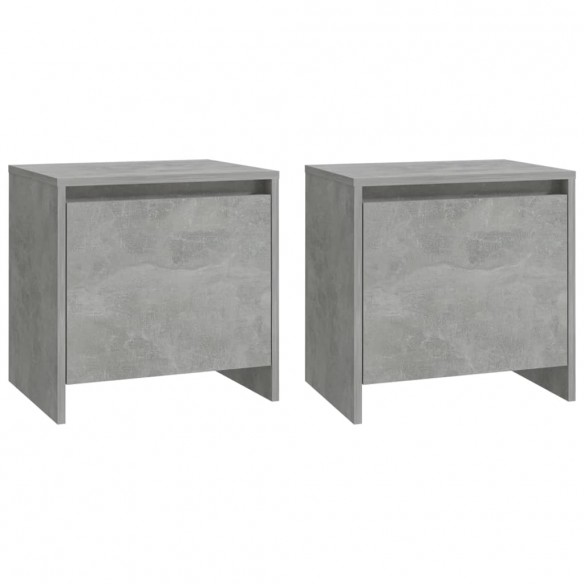 Tables de chevet 2 pcs Gris béton 45x34x44,5 cm Aggloméré