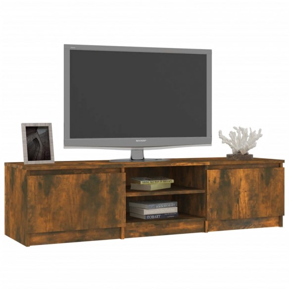 Meuble TV Chêne fumé 140x40x35,5 cm Bois d'ingénierie