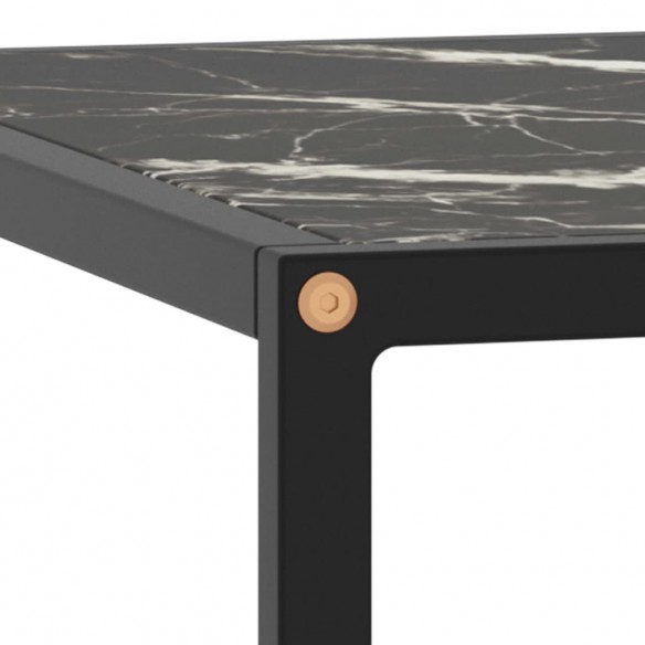 Table basse Noir avec verre marbre noir 80x80x35 cm