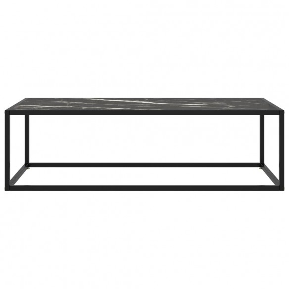 Table basse Noir avec verre marbre noir 120x50x35 cm