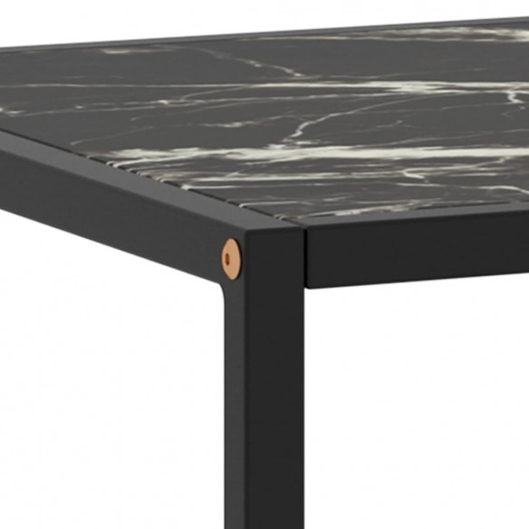 Table basse Noir avec verre marbre noir 120x50x35 cm