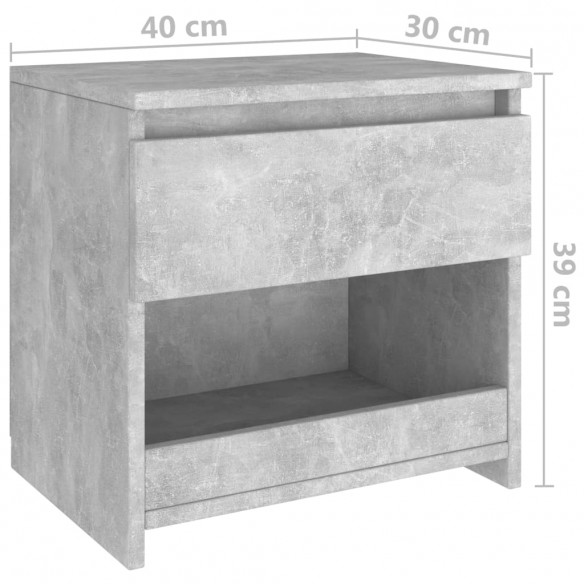 Table de chevet Gris béton 40x30x39 cm Aggloméré