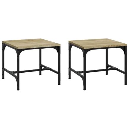 Tables d'appoint 2 pcs Chêne sonoma 40x40x35 cm Bois ingénierie 2
