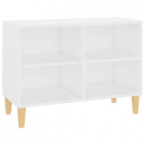 Meuble TV avec pieds en bois massif Blanc 69,5x30x50 cm