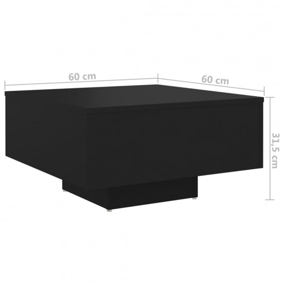 Table basse Noir 60x60x31,5 cm Aggloméré