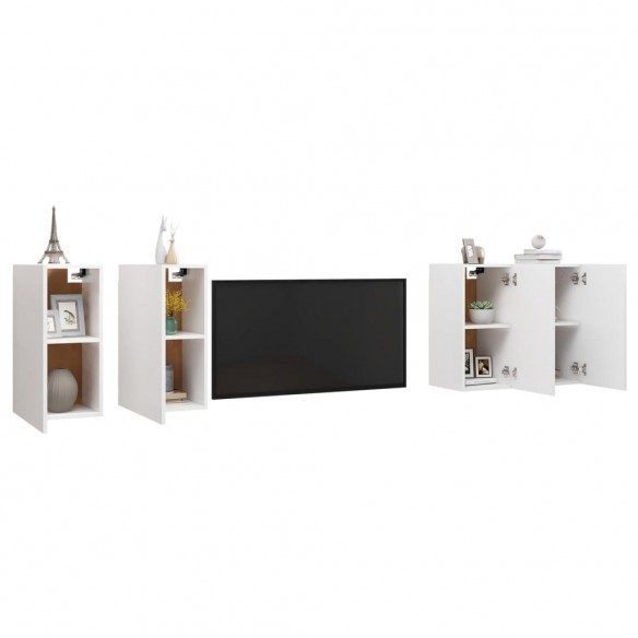 Meubles TV 4 pcs Blanc 30,5x30x60 cm Aggloméré