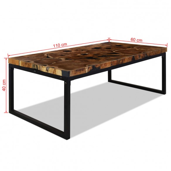 Table basse Teck Résine 110 x 60 x 40 cm