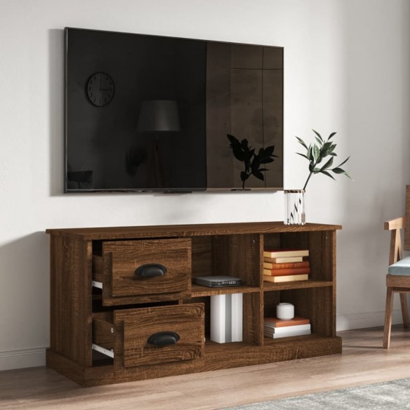 Meuble TV chêne marron 102x35,5x47,5 cm bois d'ingénierie