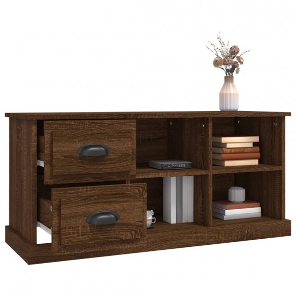 Meuble TV chêne marron 102x35,5x47,5 cm bois d'ingénierie