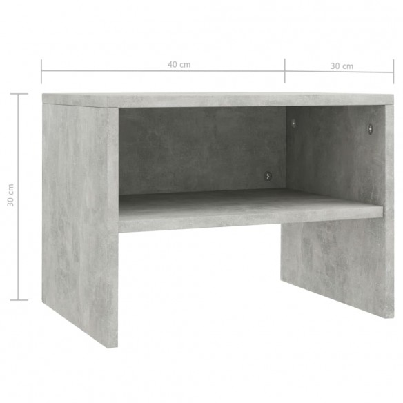 Table de chevet Gris béton 40 x 30 x 30 cm Aggloméré