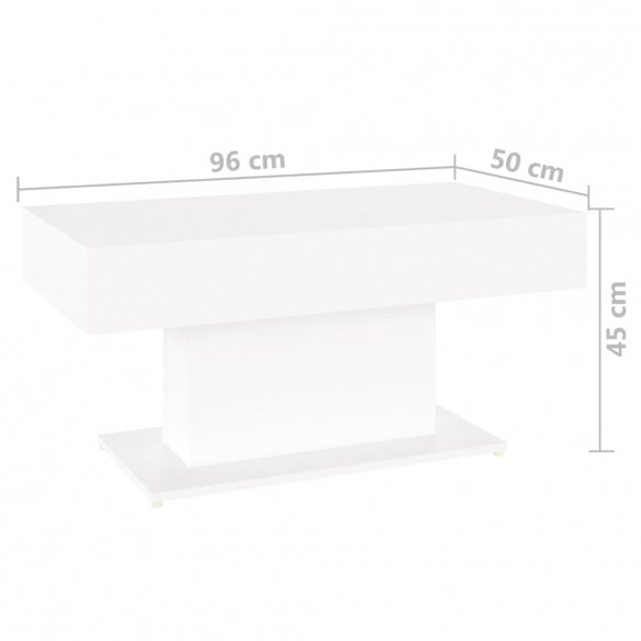 Table basse Blanc 96x50x45 cm Aggloméré