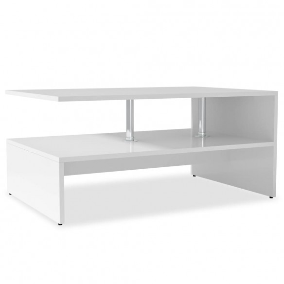 Table basse Bois d'ingénierie 90x59x42 cm Blanc