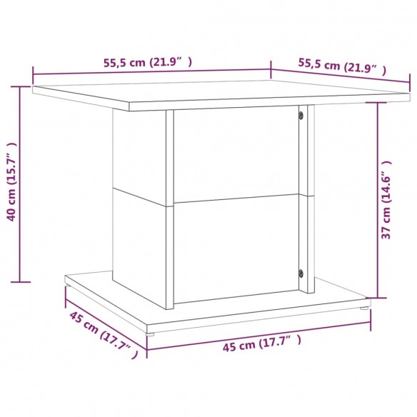 Table basse Blanc 55,5x55,5x40 cm Aggloméré