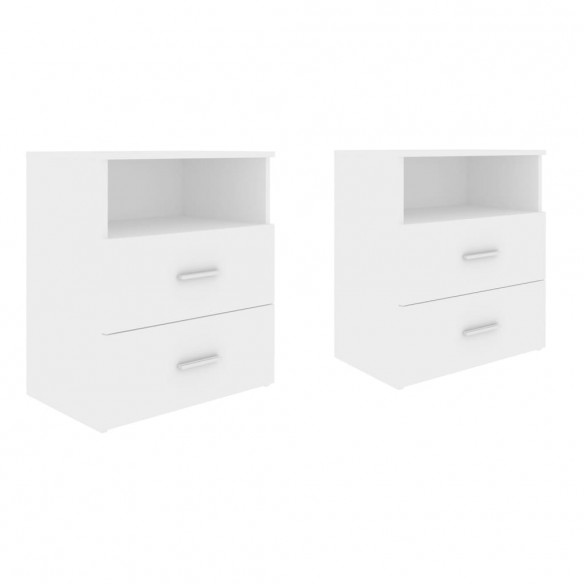 Tables de chevet 2 pcs Blanc 50x32x60 cm