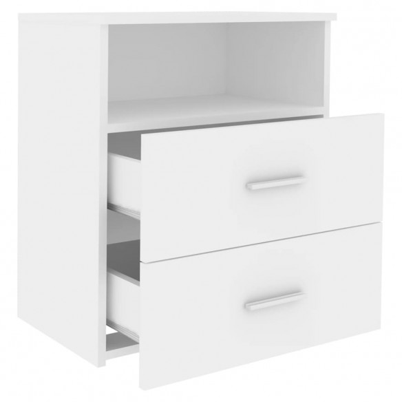 Tables de chevet 2 pcs Blanc 50x32x60 cm