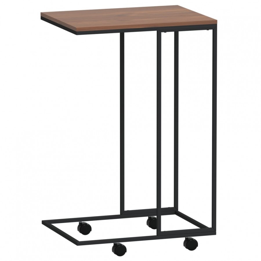 Table d'appoint avec roues Noir 40x30x63,5 cm 