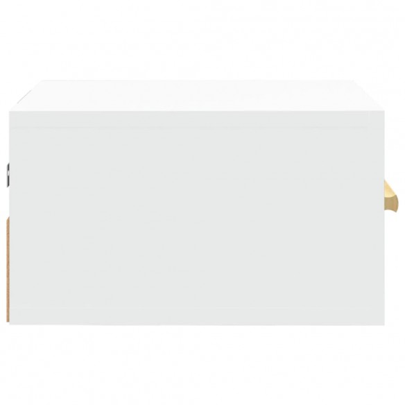 Table de chevet murale blanc 35x35x20 cm
