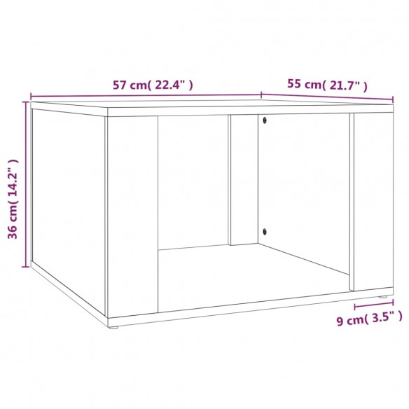 Table de chevet Chêne fumé 57x55x36 cm Bois d'ingénierie