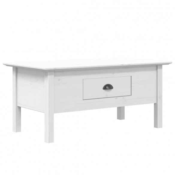 Table basse BODO blanc 100x55x45 cm bois de pin massif