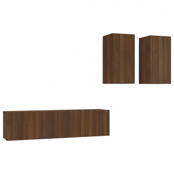 Ensemble de meubles TV 4 pcs Chêne marron Bois d'ingénierie