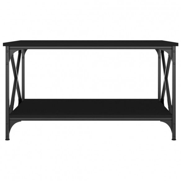 Table basse Noir 80x50x45 cm Bois d'ingénierie et fer