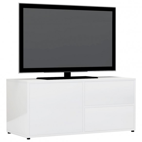 Meuble TV Blanc brillant 80x34x36 cm Aggloméré