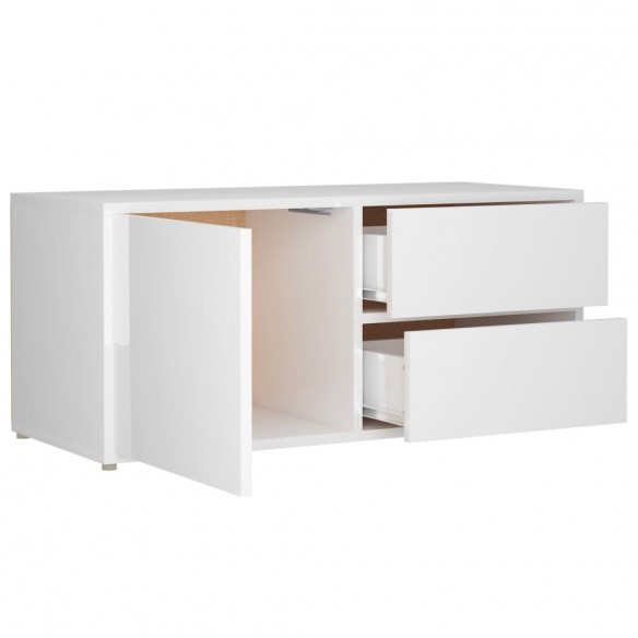 Meuble TV Blanc brillant 80x34x36 cm Aggloméré