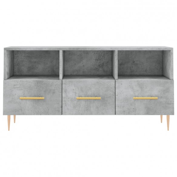 Meuble TV gris béton 102x36x50 cm bois d'ingénierie