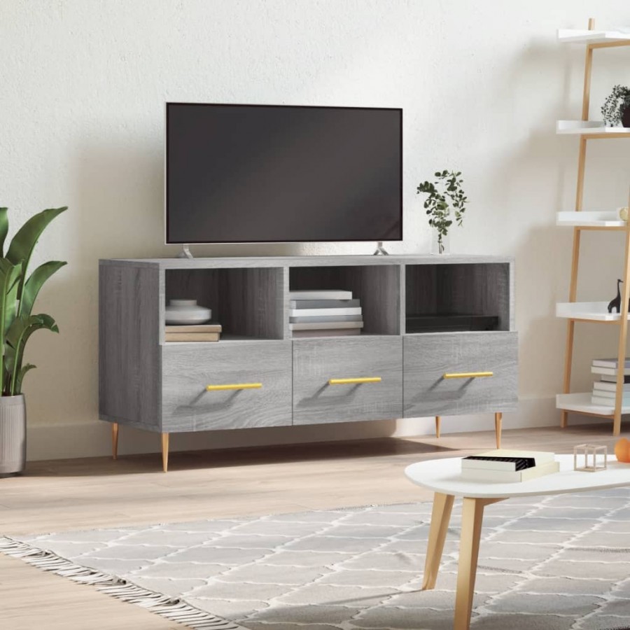 Meuble TV sonoma gris 102x36x50 cm bois d'ingénierie